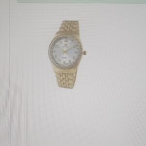 Gold Men's Dress Watch with White Dial